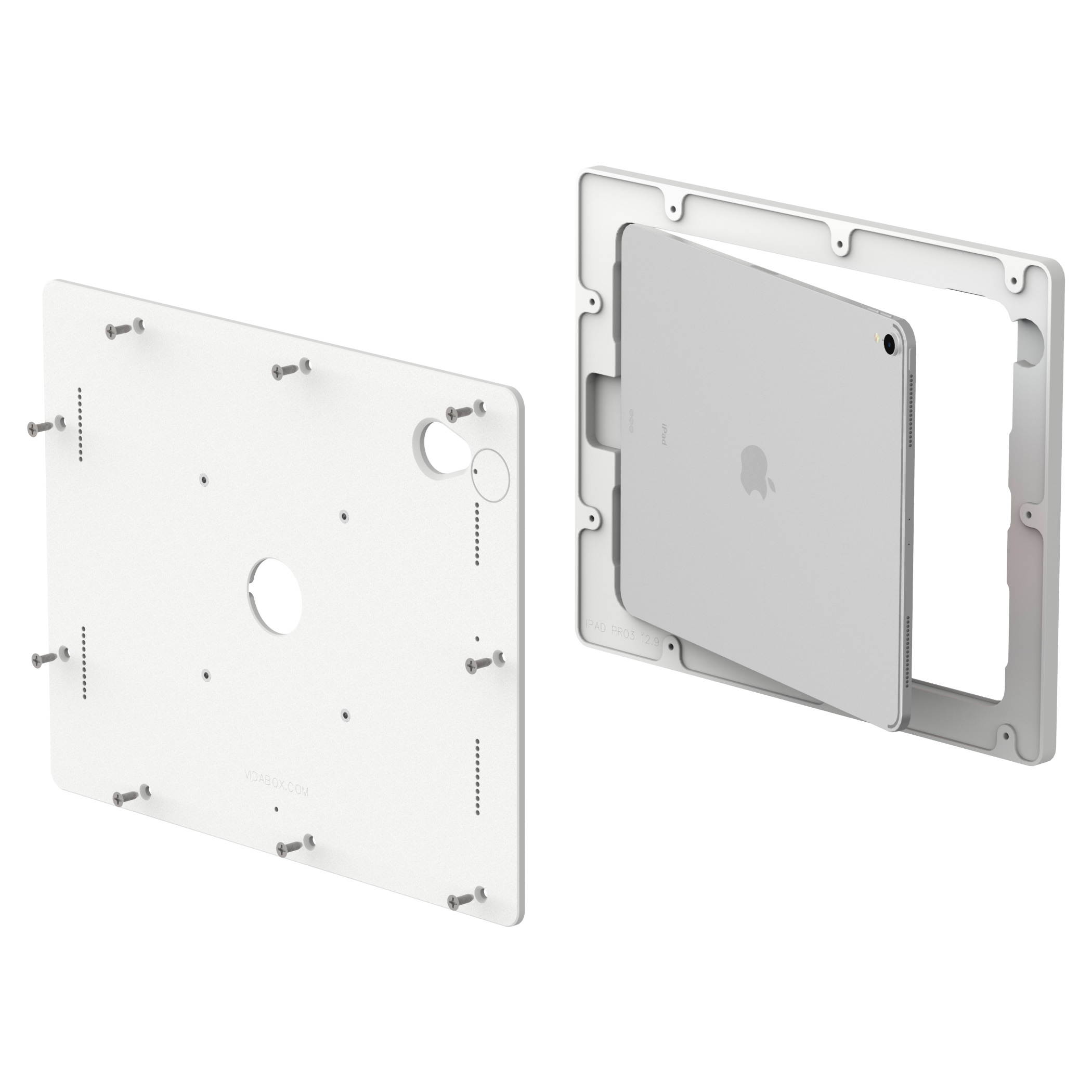 VidaMount White Exposed Rear Camera VESA Enclosure compatible with iPad Pro 12.9" (3rd Gen)