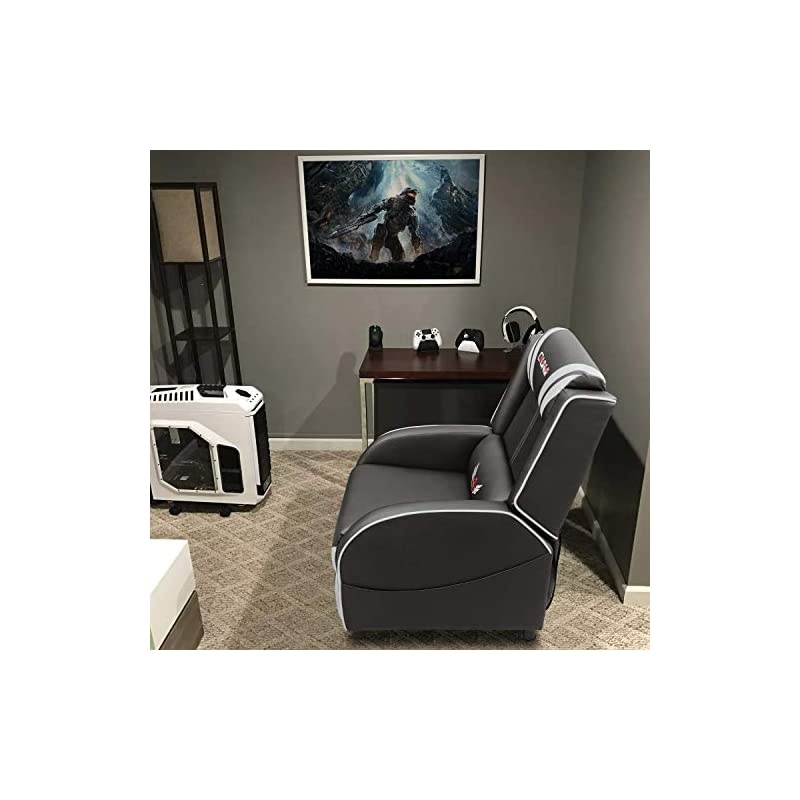 Gaming Recliner Chair PU Leather Single Recliner Sofa Adjustable Modern Living Room Recliners Home Theater Recliner Seat (White)