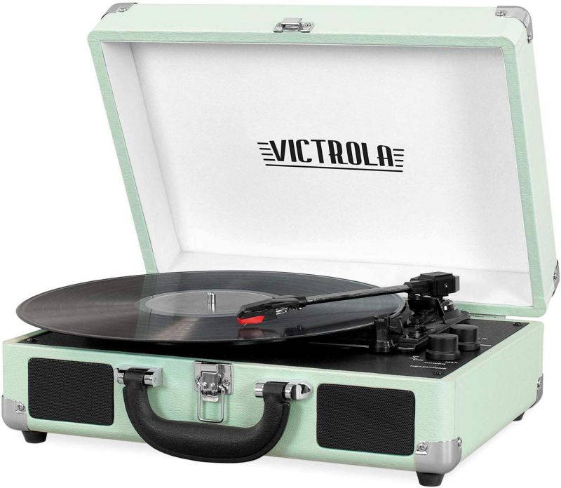 Victrola Vintage 3-Speed Bluetooth Portable Suitcase Record Player with Built-in Speakers, Upgraded Turntable Audio Sound - MINT