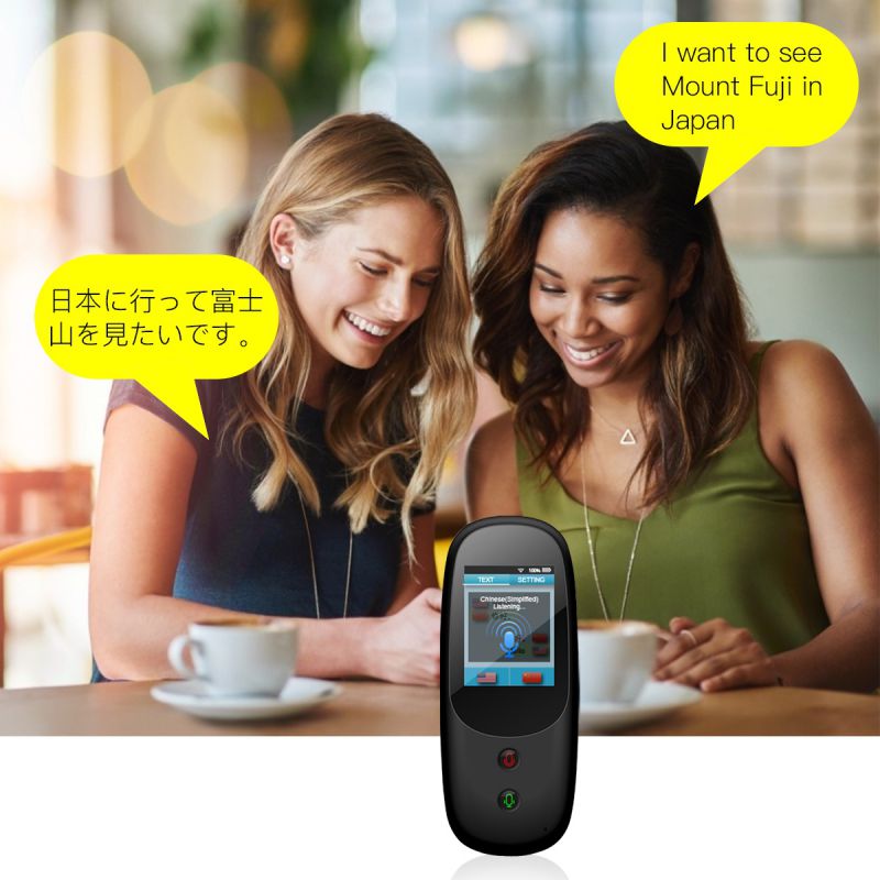 Portable Smart Language Translator Device 2.4 Inch Touchscreen WiFi/Hotspot Support 41 Multilingual Languages Instant Real-Time Two Way High Accuracy Voice Translator for Learning Travelling Shopping