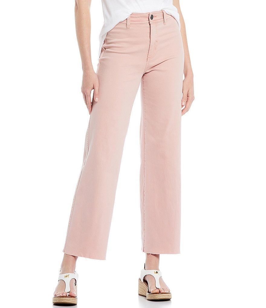 KUT from the Kloth Angela High Rise Wide Leg Raw Hem Gaucho Jeans