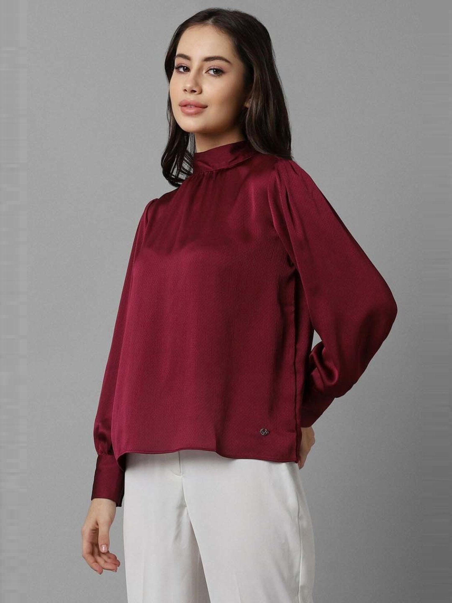 Allen Solly Maroon Regular Fit Top