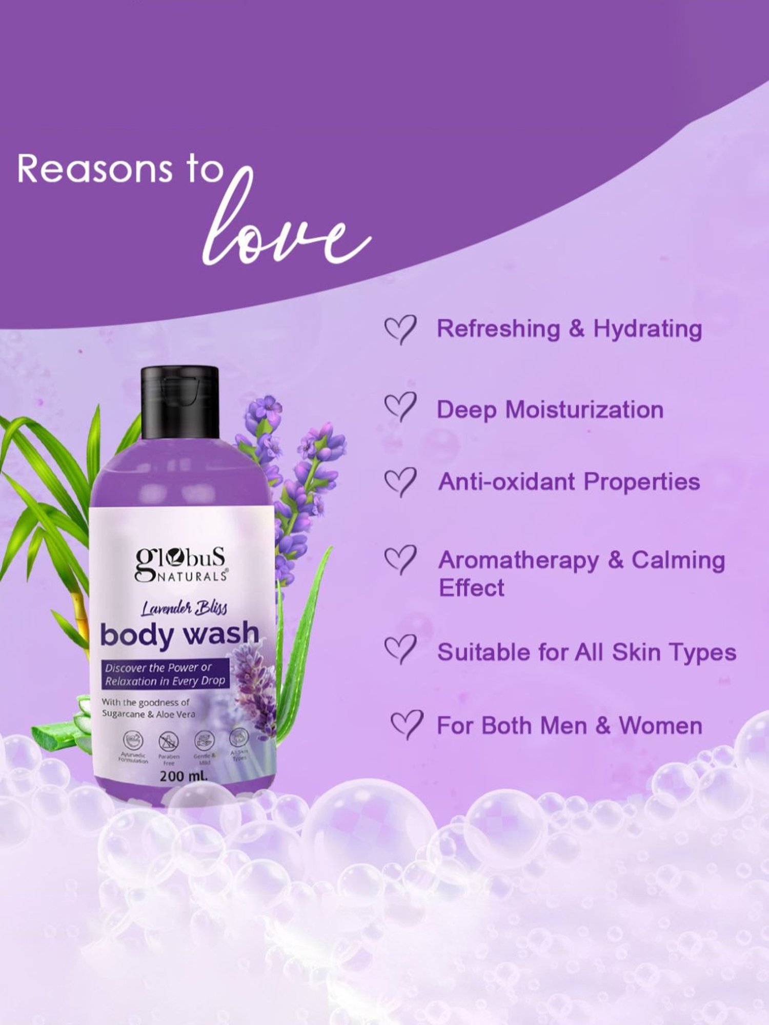 Globus Naturals Lavender Bliss Body Wash - 200 ml