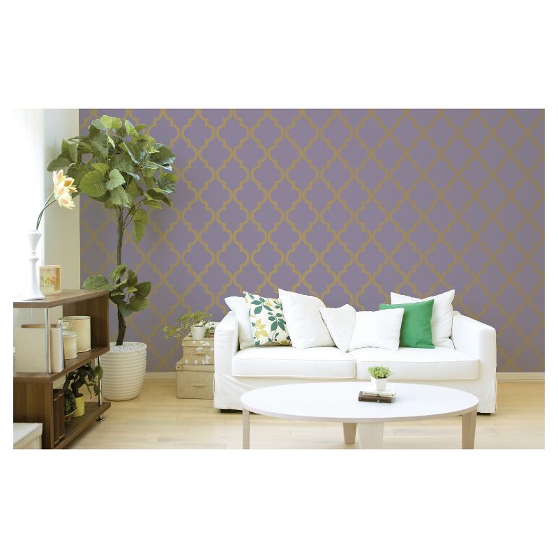Devine Color Cable Stitch Peel & Stick Wallpaper Purple/Gold