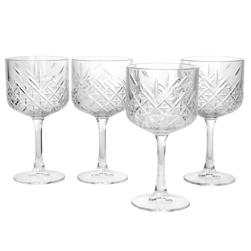Pasabahce Timeless 4 Piece Glass 17 Ounce Cocktail Glasses