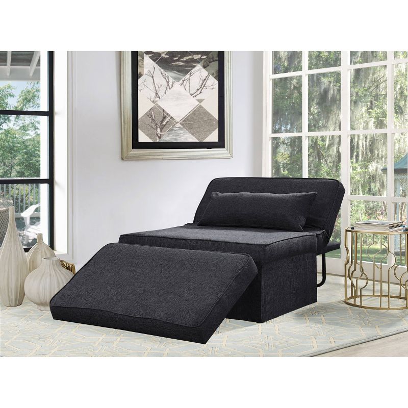 Twin Serta Marina Convertible Ottoman Charcoal Gray - Lifestyle Solutions