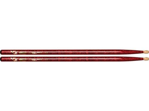 Vater VCR5A Red Sparkle Wrap 5A Wood Tip Drumsticks