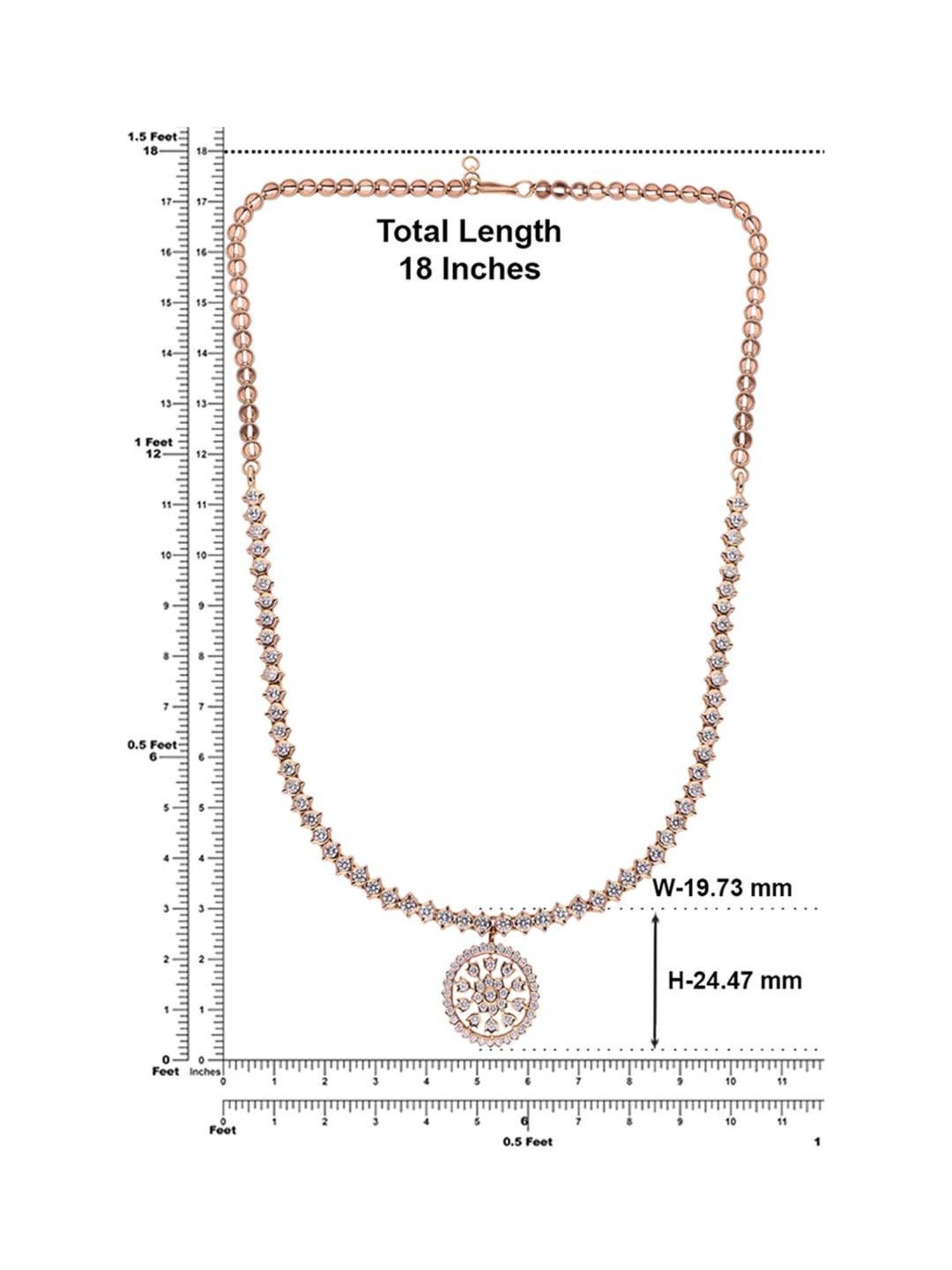 P.N.Gadgil Jewellers 18k Gold Infinity Florall Diamond Necklace For Women