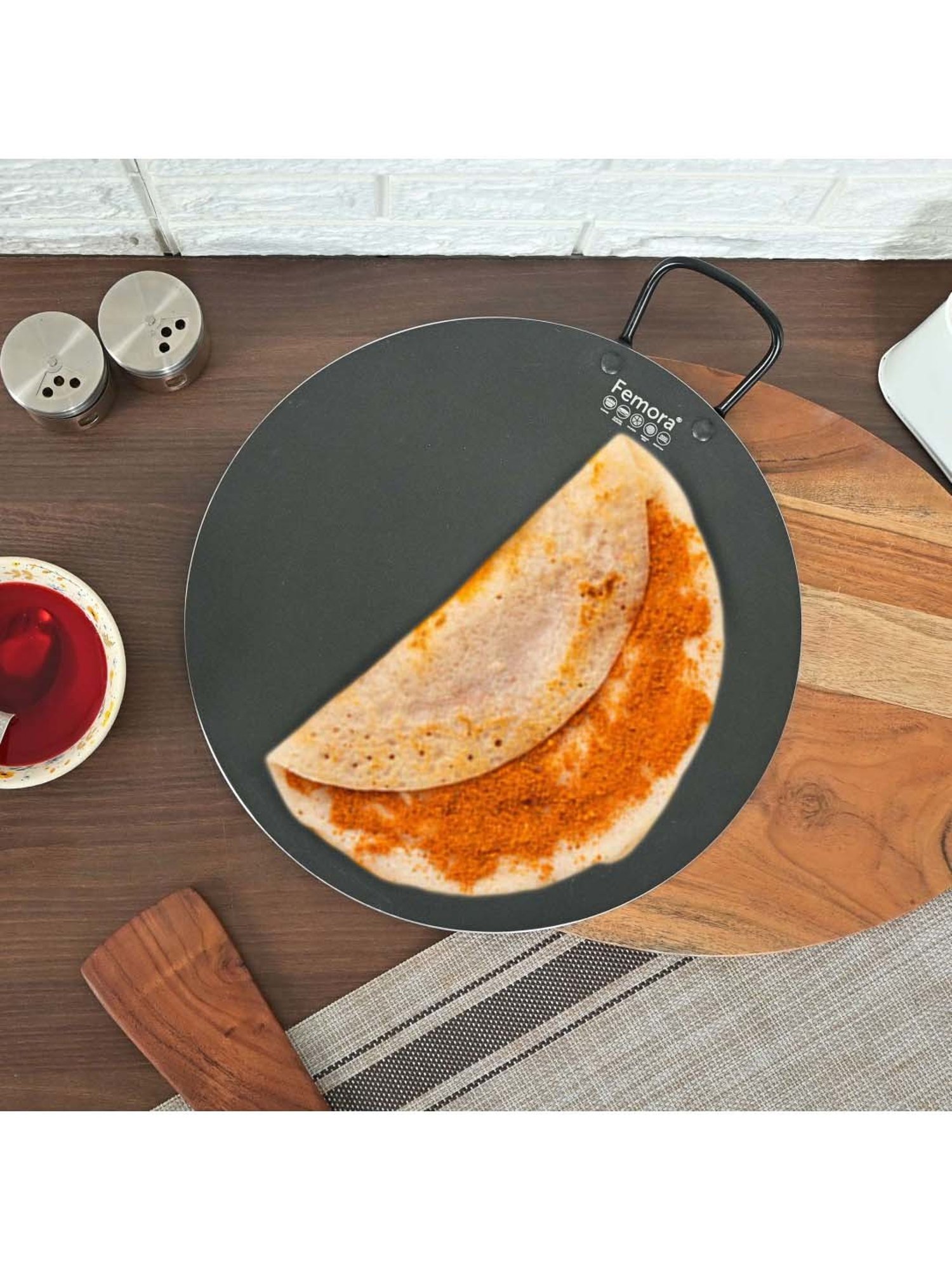 Nirlon Pure Grade Virgin Aluminium Non-stick Induction Base Flat Tawa - 26 cm Diameter