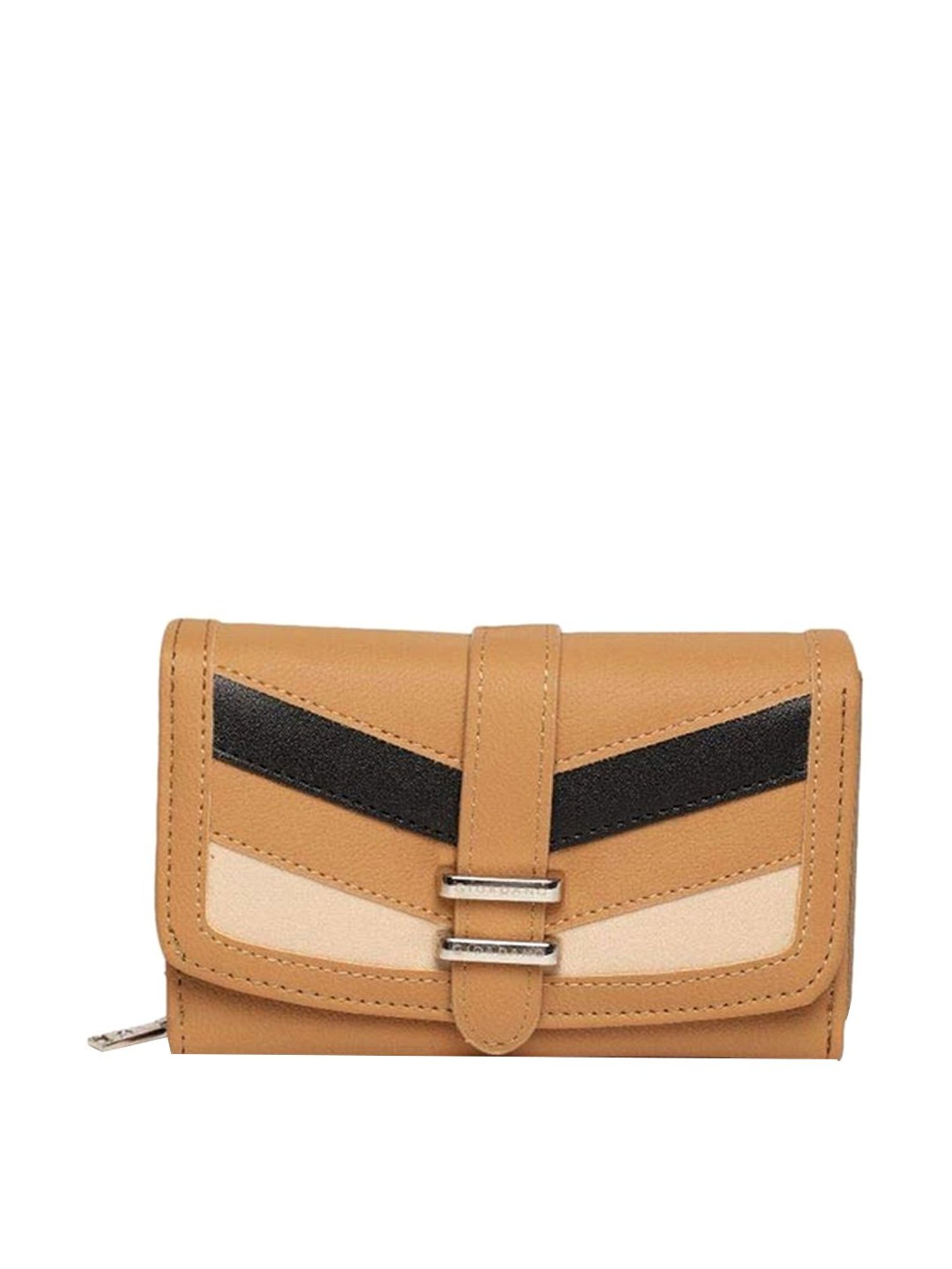 Giordano Tan & Black Paneled Wallet for Women