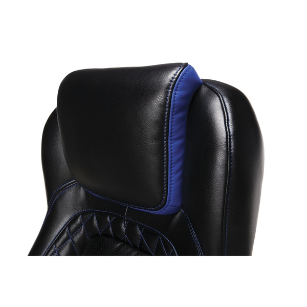 OFM Essentials Collection Racing Style SofThread Leather High Back Office Chair, in Blue (ESS-6060-BLU)