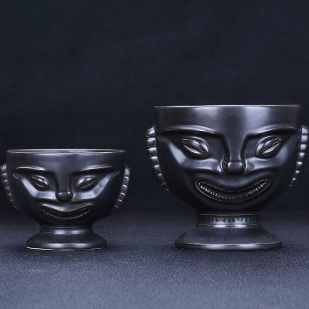 1PC Retro Creative Ceramic Cup Hawaiian Wine Cup Creative Vintage Ceramic Cup for Home Bar