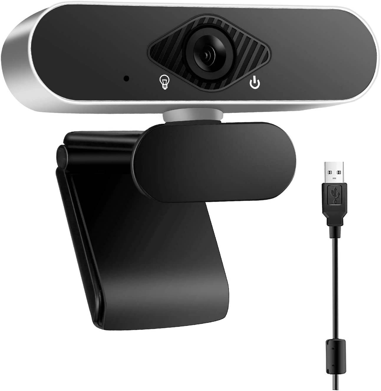 Webcam with Microphone,1080P USB Computer Webcam with Beauty Function[ Plug and Play 30fps],for Pc Video Conferencing/Caling/Gaming,Laptop/Desktop/Mac/Skype/Youtobe/Zoom/Facetime