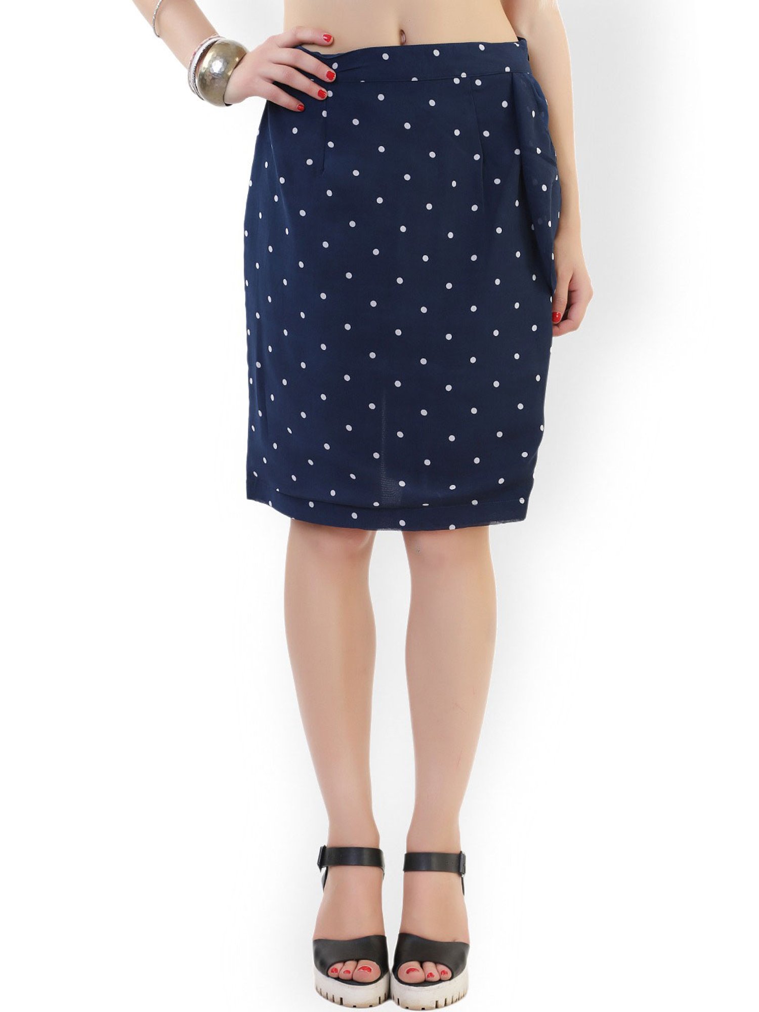 Belle Fille Navy Printed Skirt
