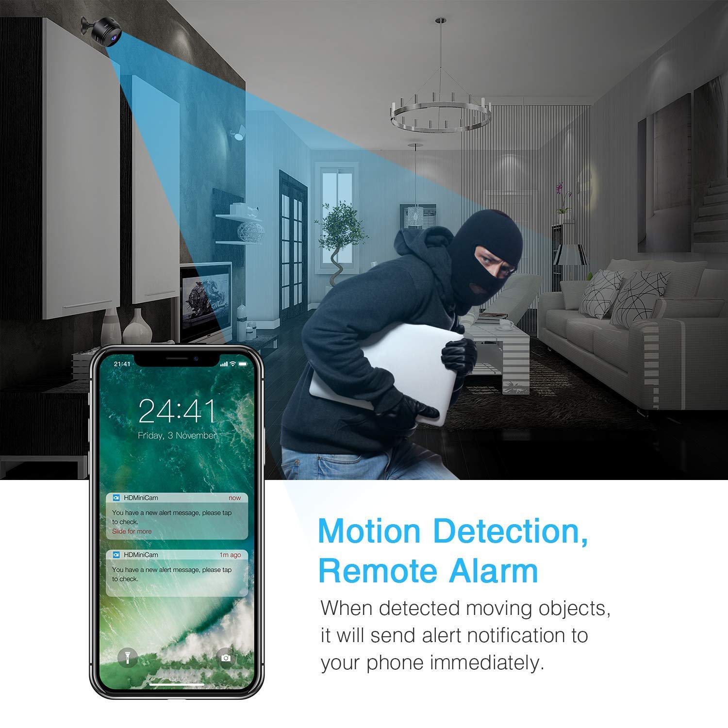 Hidden Spy Camera built-in magnet WiFi Wireless Full HD 1080P Security Camera Night Vision Motion Activated Indoor Outdoor Small Nanny Cam for Cars Home Apartment