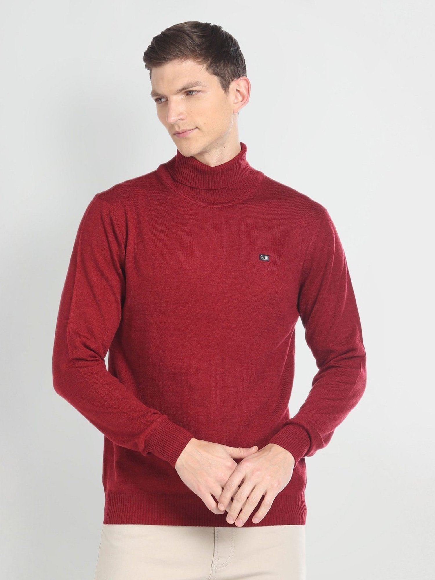 Arrow Sport Burgundy Regular Fit Sweater