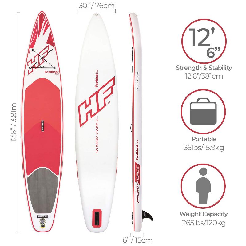 Bestway Hydro Force Inflatable 12 Foot SUP Stand Up Paddle Board Kayak w/ Pump