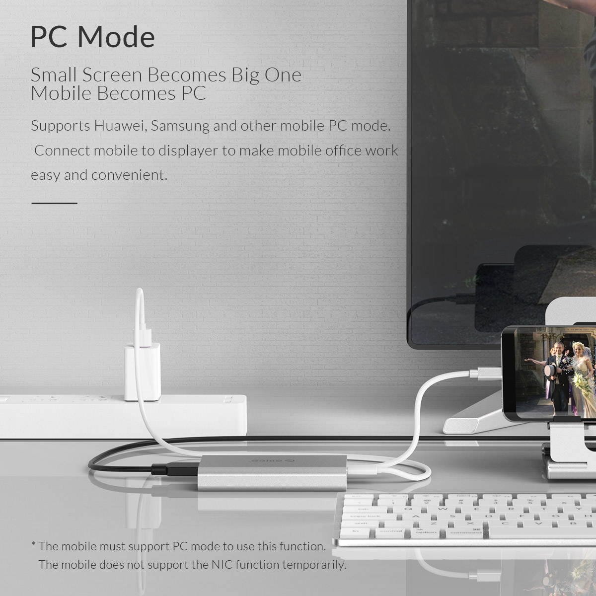 ORICO USB C HUB Type-C to HDMI/VGA/RJ45/TF/SD/USB3.0 HUB Multi-function Docking Station With Type-C PD Charging For PC Mac Laptop