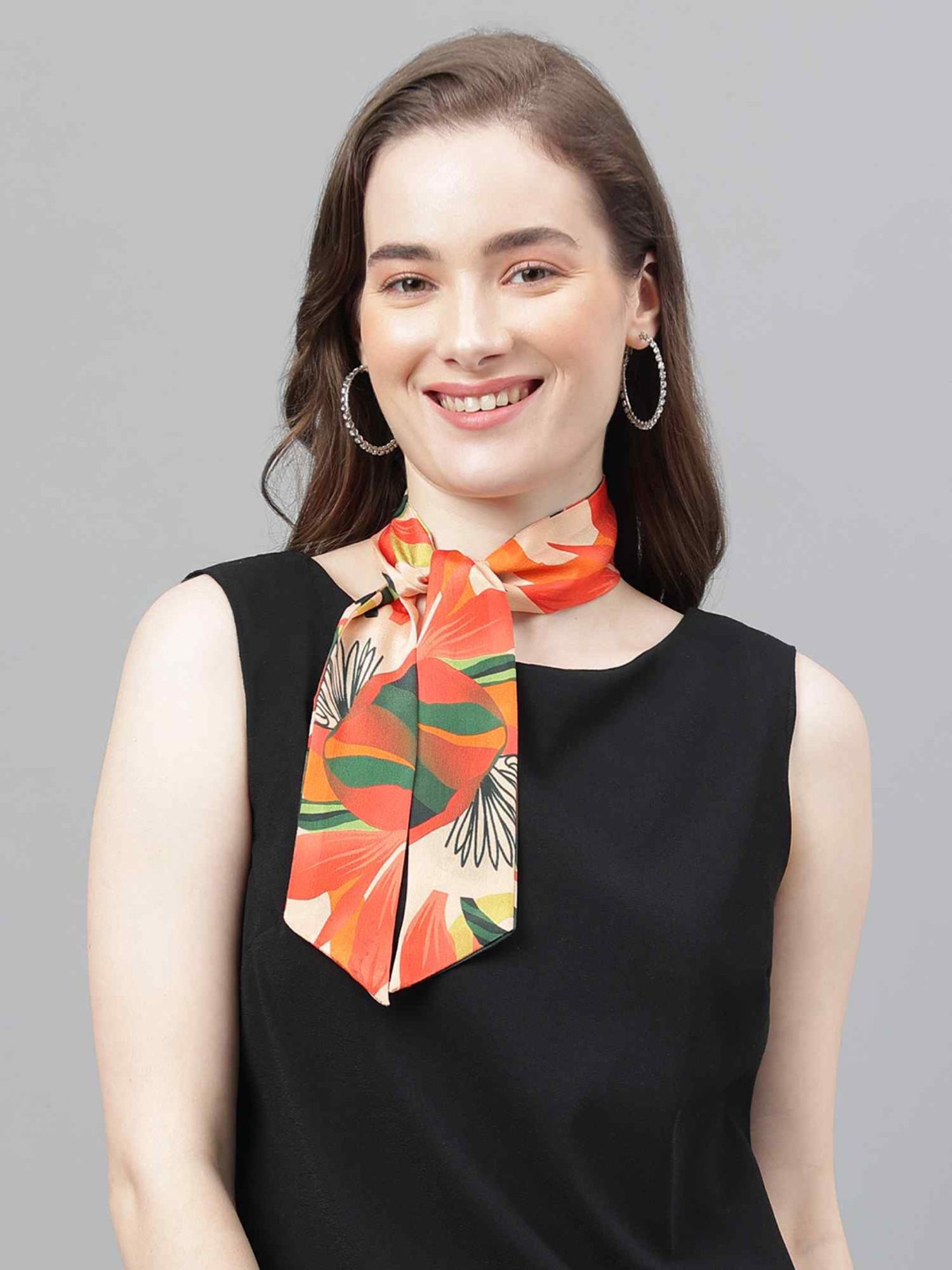 Tossido Multicolor Floral Scarf & Bag Scarf Set