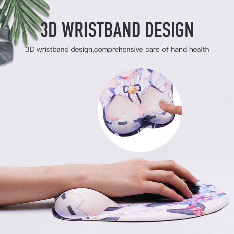 Creative Cartoon Anime 3D Mouse Pad Sexy Chest Gel Silicone Mousepad With Wrist Rest Support Soft Breast Pad For PC Laptop