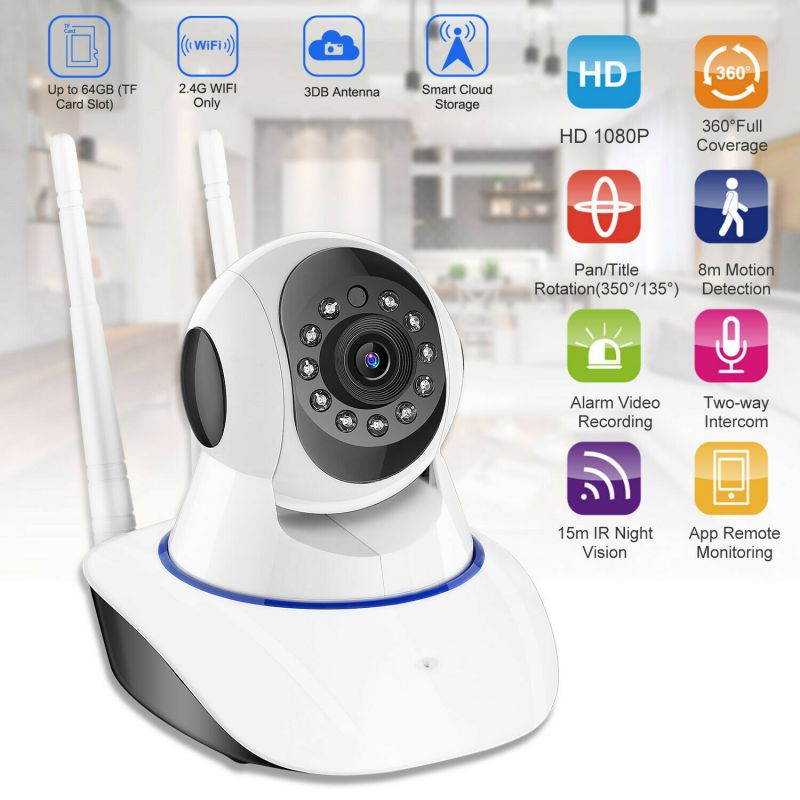 1080P Wireless Wifi IP Camera CCTV Security Webcam Baby Pet Monitor Night Vision