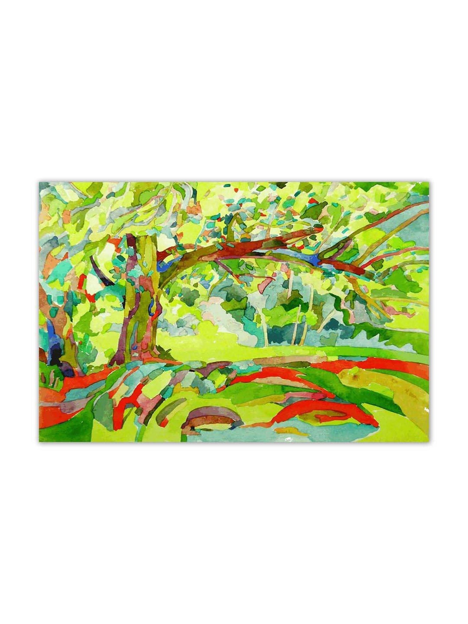 999store Green & Red Tree Canvas Painting