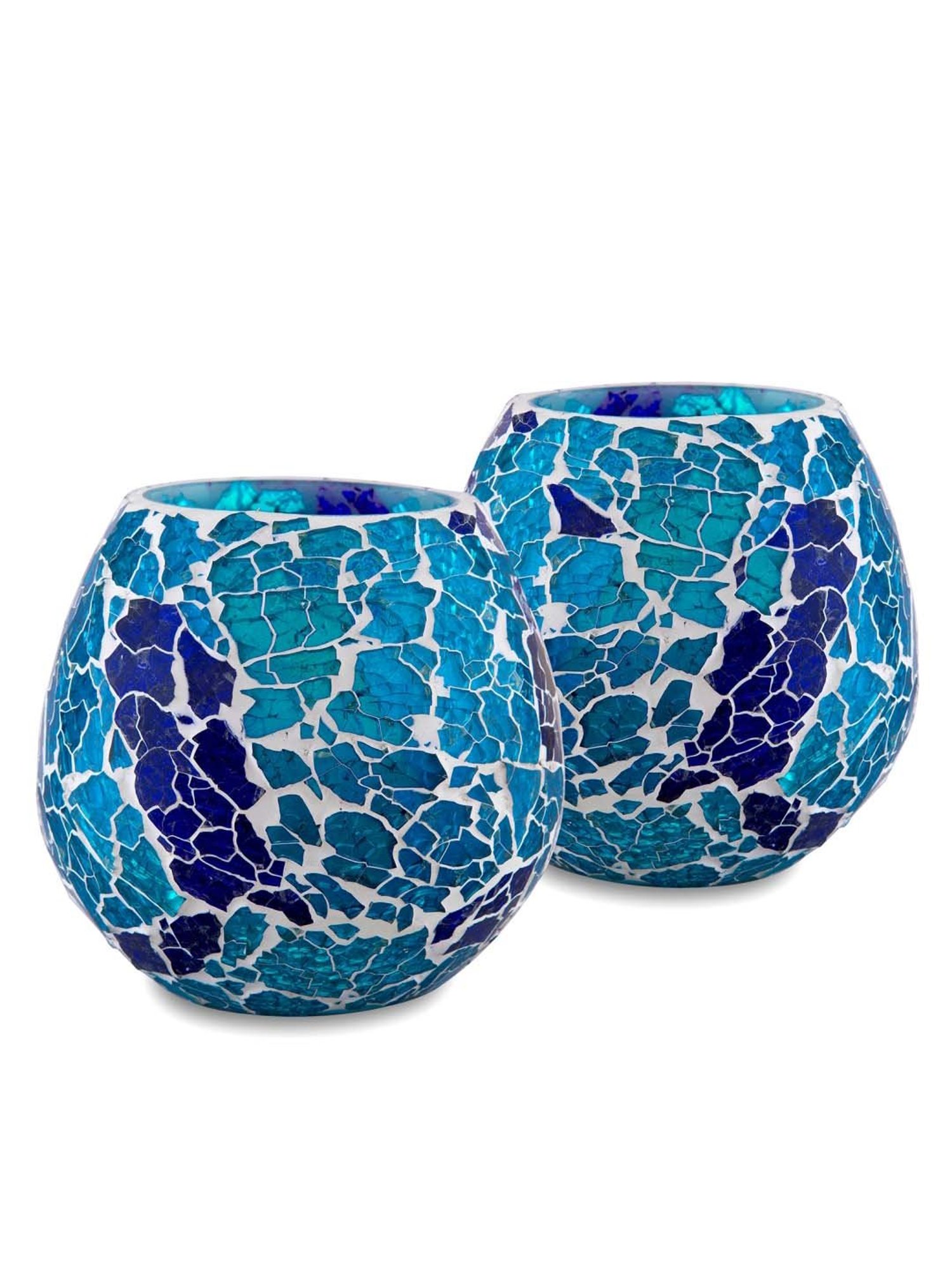 Homesake 'Easter' Turquoise Glass Candle Holder - Set of 2