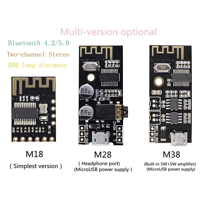 3pcs M18 Wireless Bluetooth MP3 Audio Receiver Board BLT 4.2 mp3 Lossless decoder Bluetooth 4.2 Audio Receiver Board Wireless Stereo Sound Module