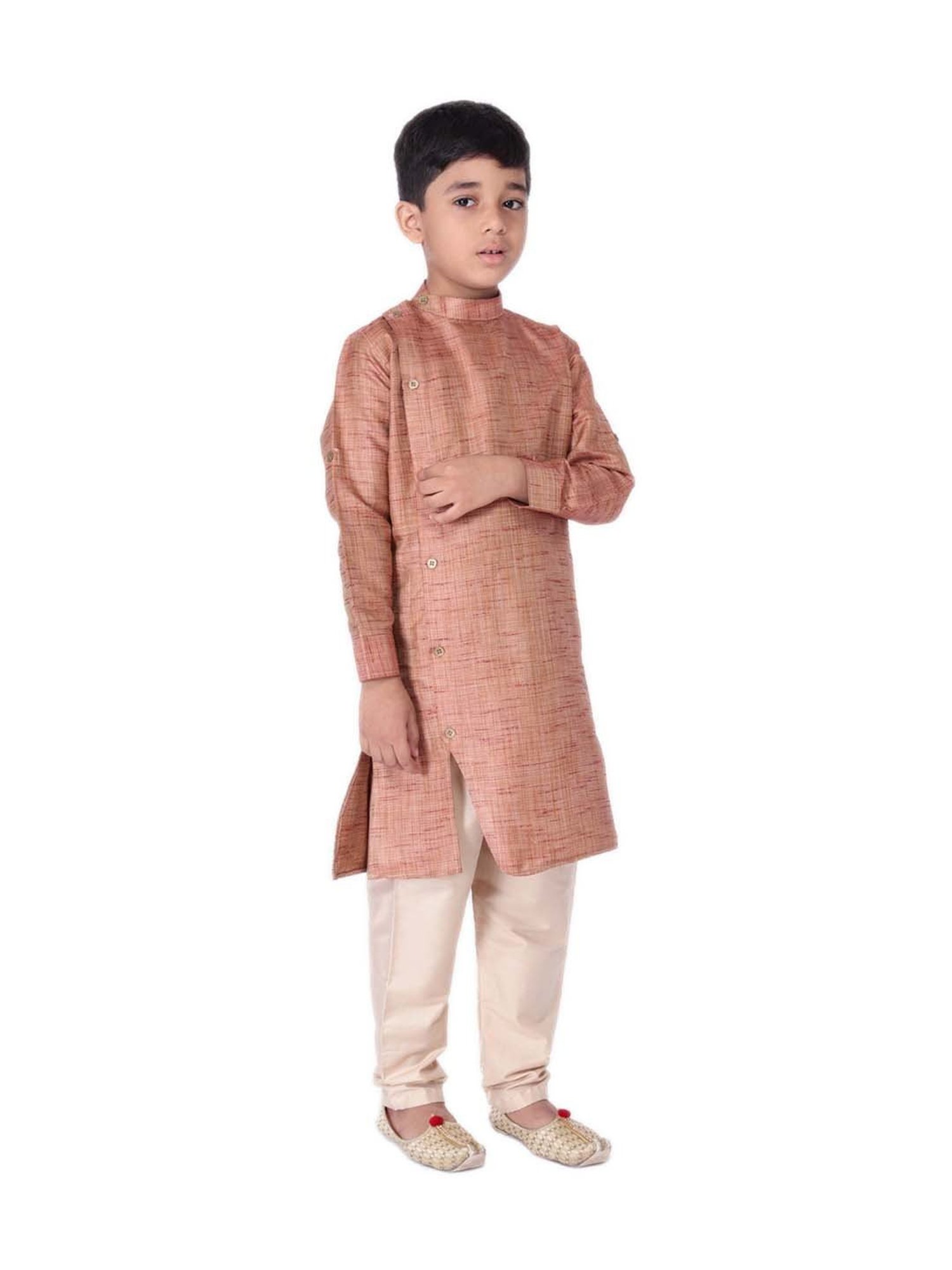 TABARD Kids Maroon & Beige Printed Kurta Set