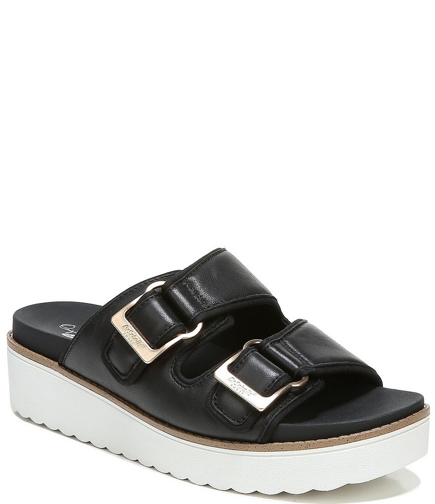 Original Collection by Dr. Scholl's Mega Leather Platform Slide Sandals