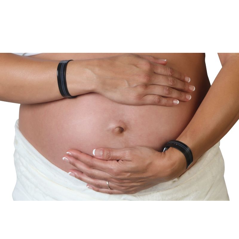 Psi Bands Mama Acupressure Wrist Bands for Nausea Relief-Racer Black