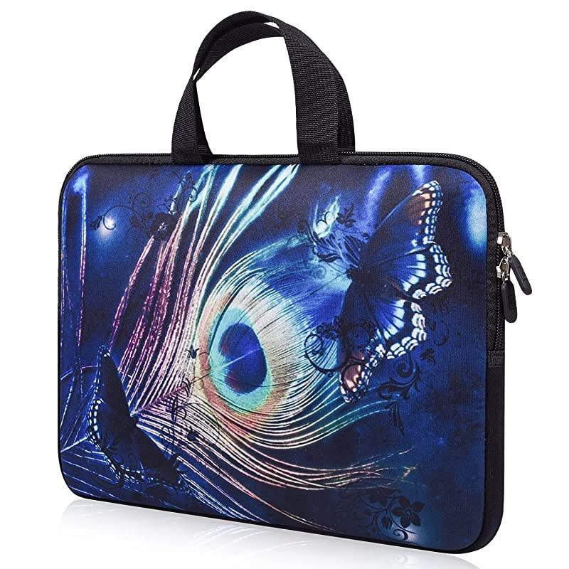 inch Chromebook Laptop Bag Sleeve Case Compatible with Lenovo Chromebook C330/Samsung Chromebook 4/Lenovo Chromebook Flex 3/ASUS L203MA-DS04 VivoBook /Dell 11-5190 Case Bag( Peacock Feather)