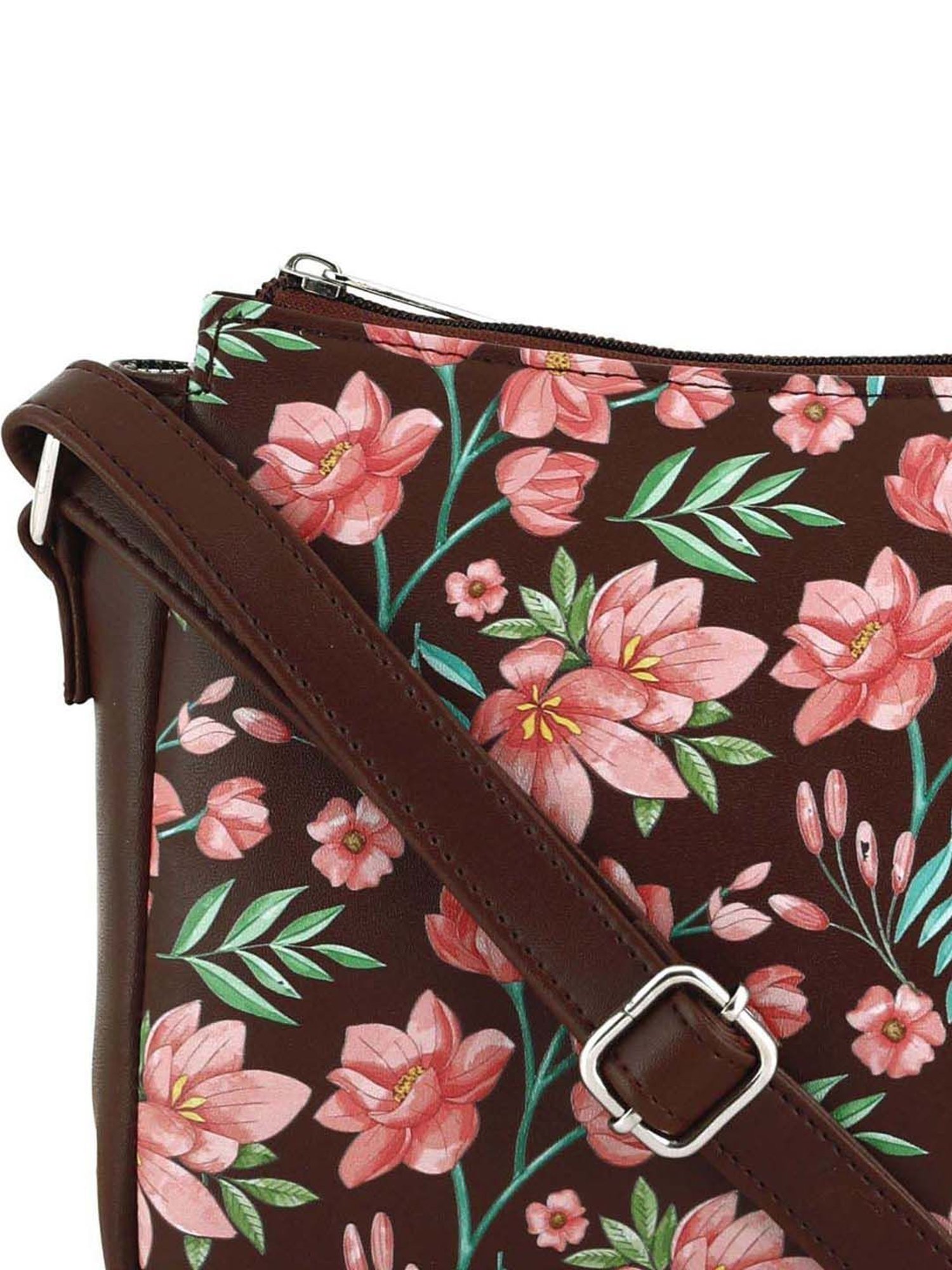 Toteteca Brown Printed Medium Sling Handbag