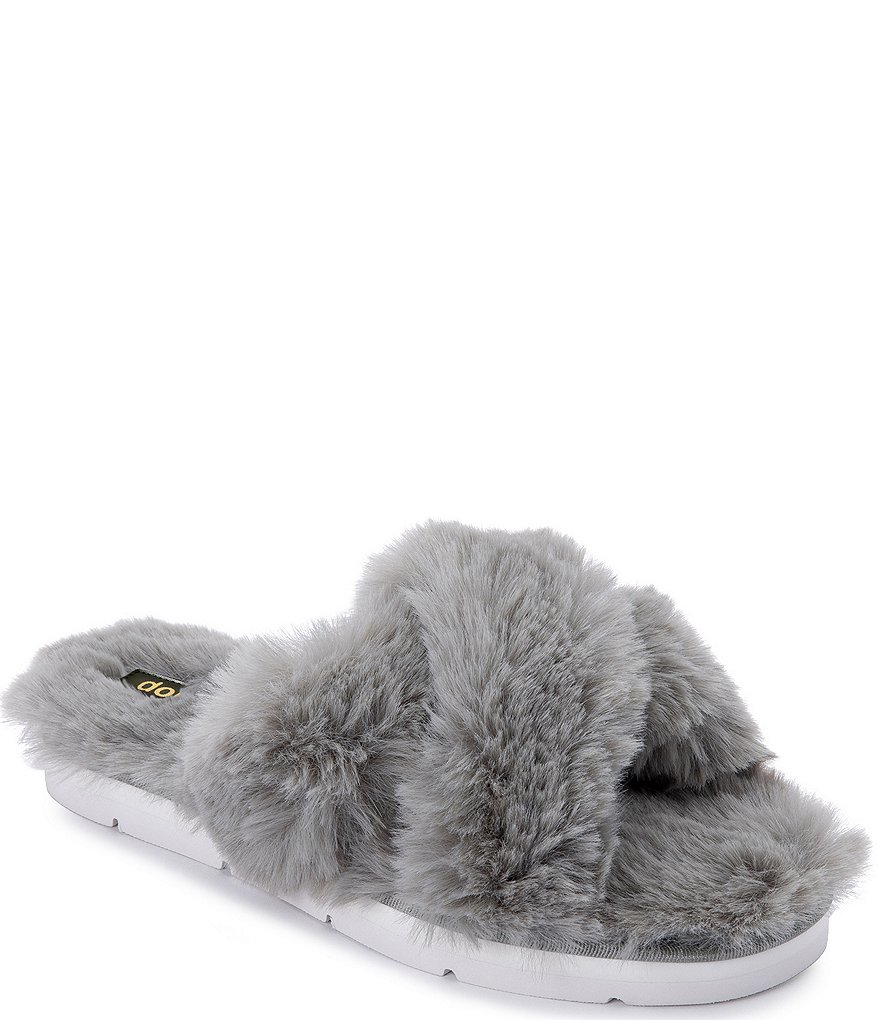 Dolce Vita Pillar Faux Fur Criss-Cross Slippers