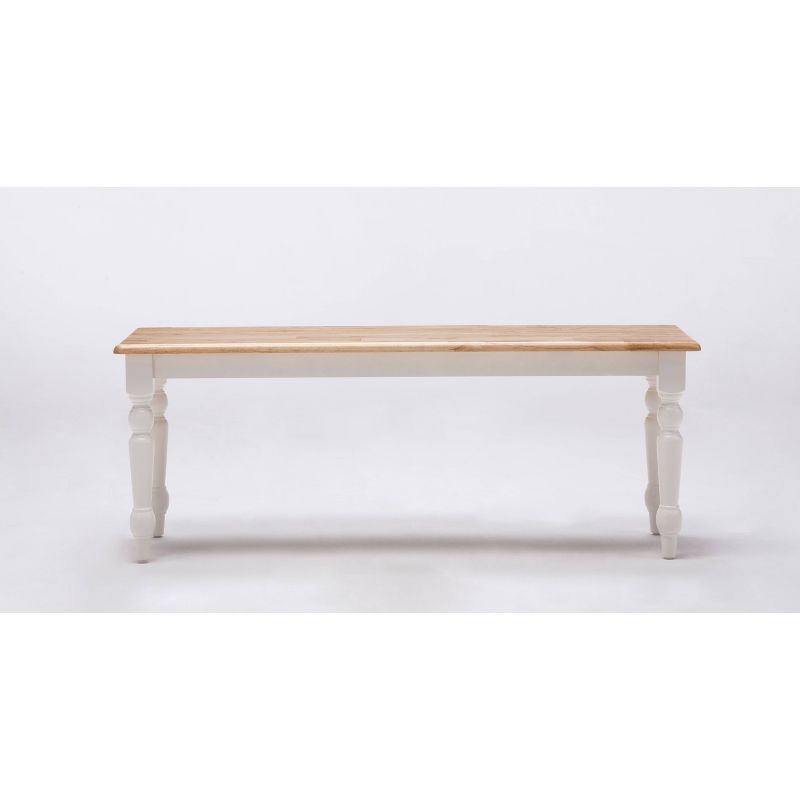 Farmhouse Dining Bench Wood/White/Natural - Boraam