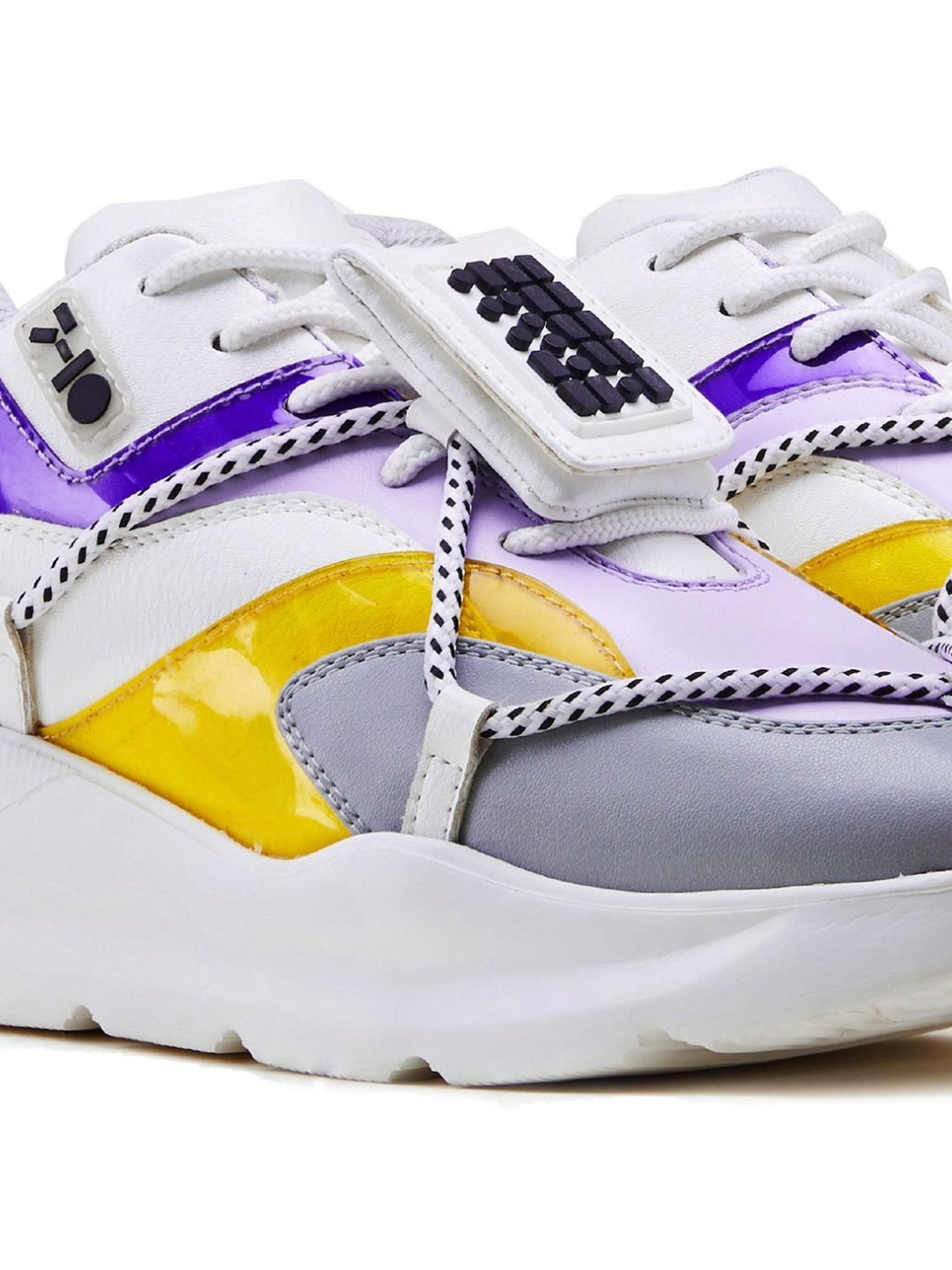 7-10 Women's 409 Elevate Street White & Purple Chunky Sneakers