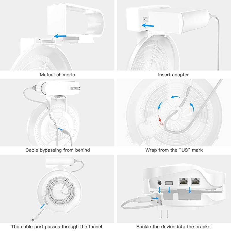 Wall Mount Holder for TP Link Deco M9 Plus Whole Home Mesh WiFi System No Cord Clutter and Save Space Ceiling Bracket 2 Pack