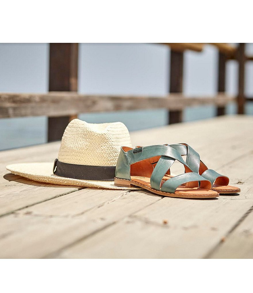 Pikolinos Algar Crisscross Banded Leather Slip-On Sandals