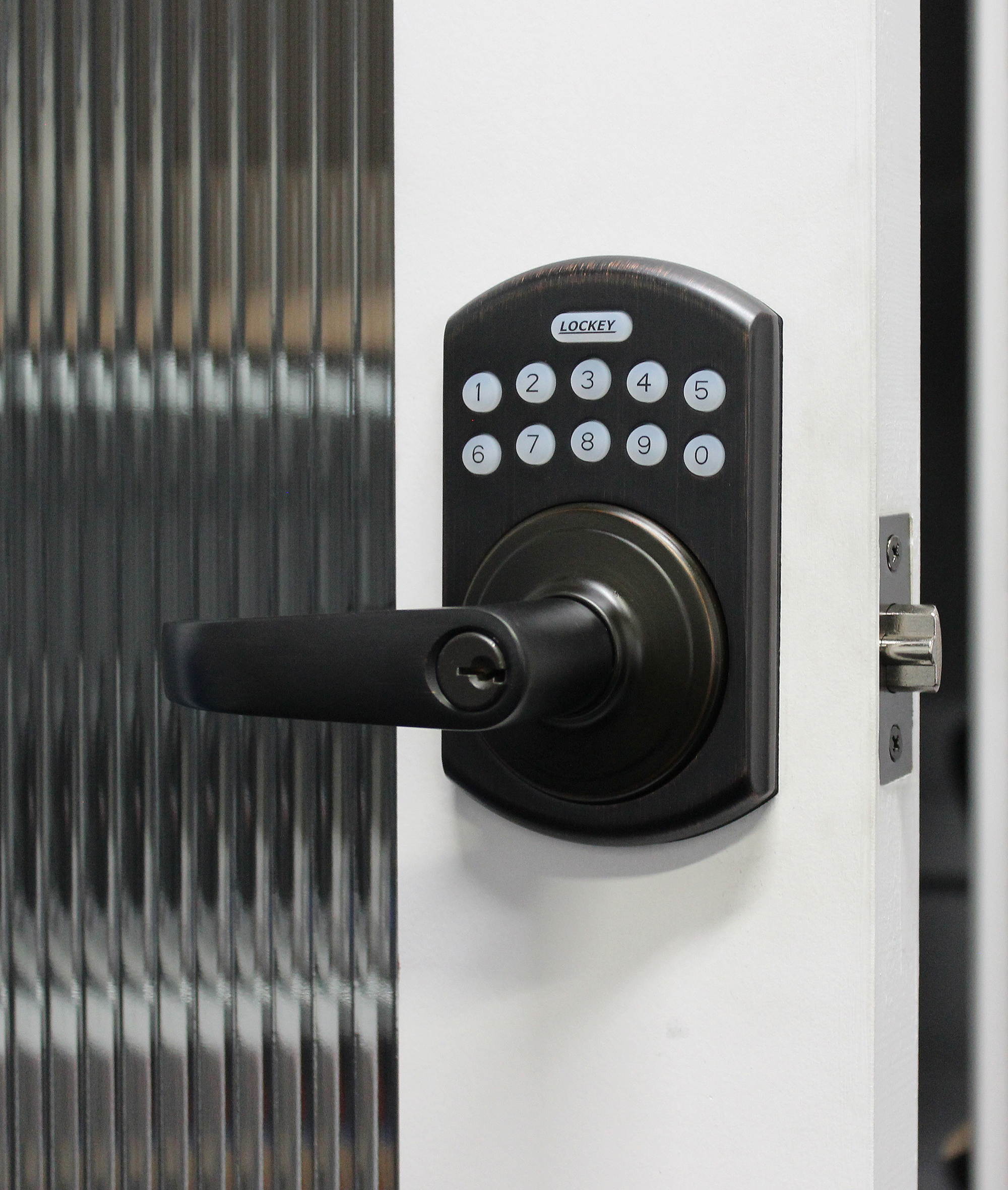 LockeyUSA E995OIL Electronic Lever Lock, Oil-Rubbed Bronze