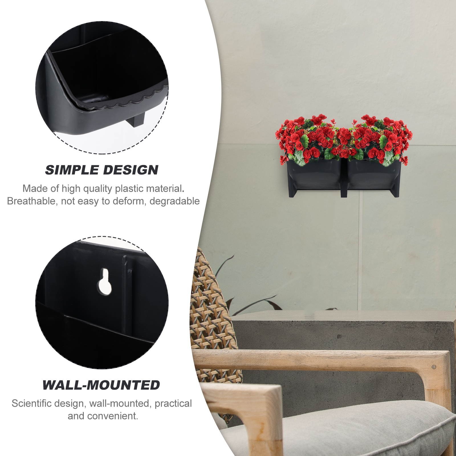 1 Set Colored Plastic Stackable Flowerpot Vertical Greening Pot for Home Garden Yard