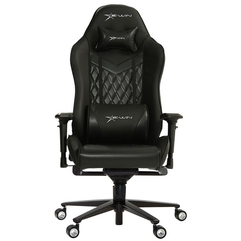 E-Win Champion Series Ergonomic Computer PC Gaming Home Office PU Leather Tall Back Desk Chair with Pillows, Black