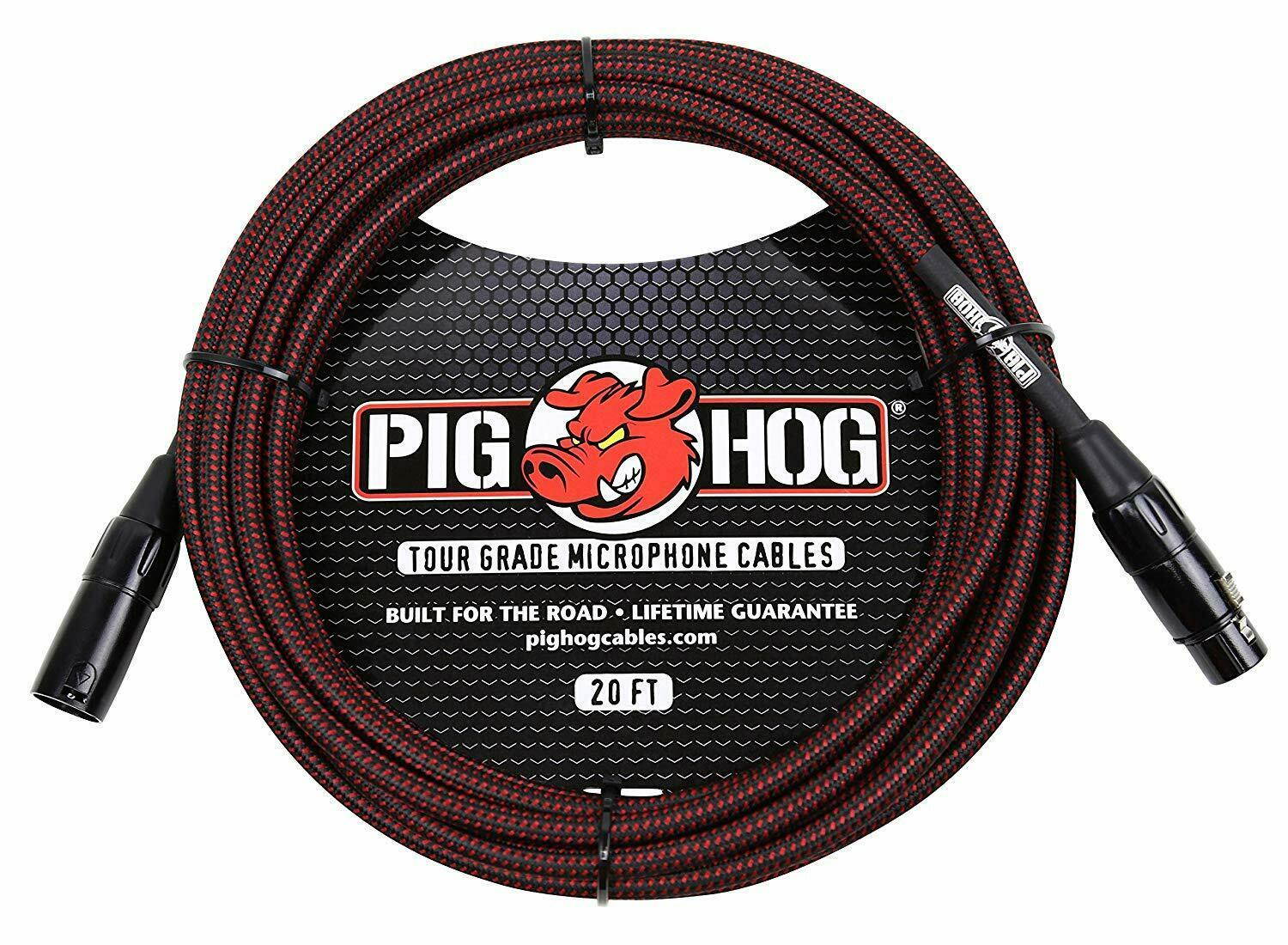 Pig Hog - PHM20BRD - High Performance XLR Microphone Cable - Black/Red - 20 ft.