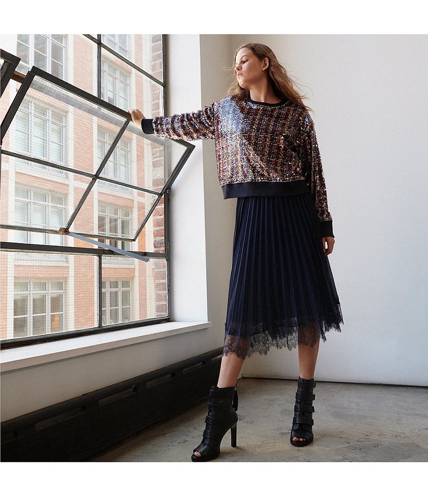 DKNY Blake Strappy Leather Peep Toe Stiletto Booties