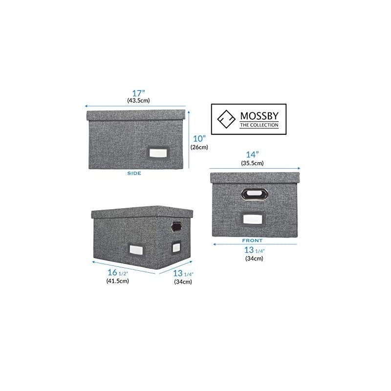 Organizer Box Storage with Lid, Collapsible Hanging Documents for s, Filing, Portable, Book, Folder Holder, Desktop, Letter and Legal Storage Box, Gray 1 Pack