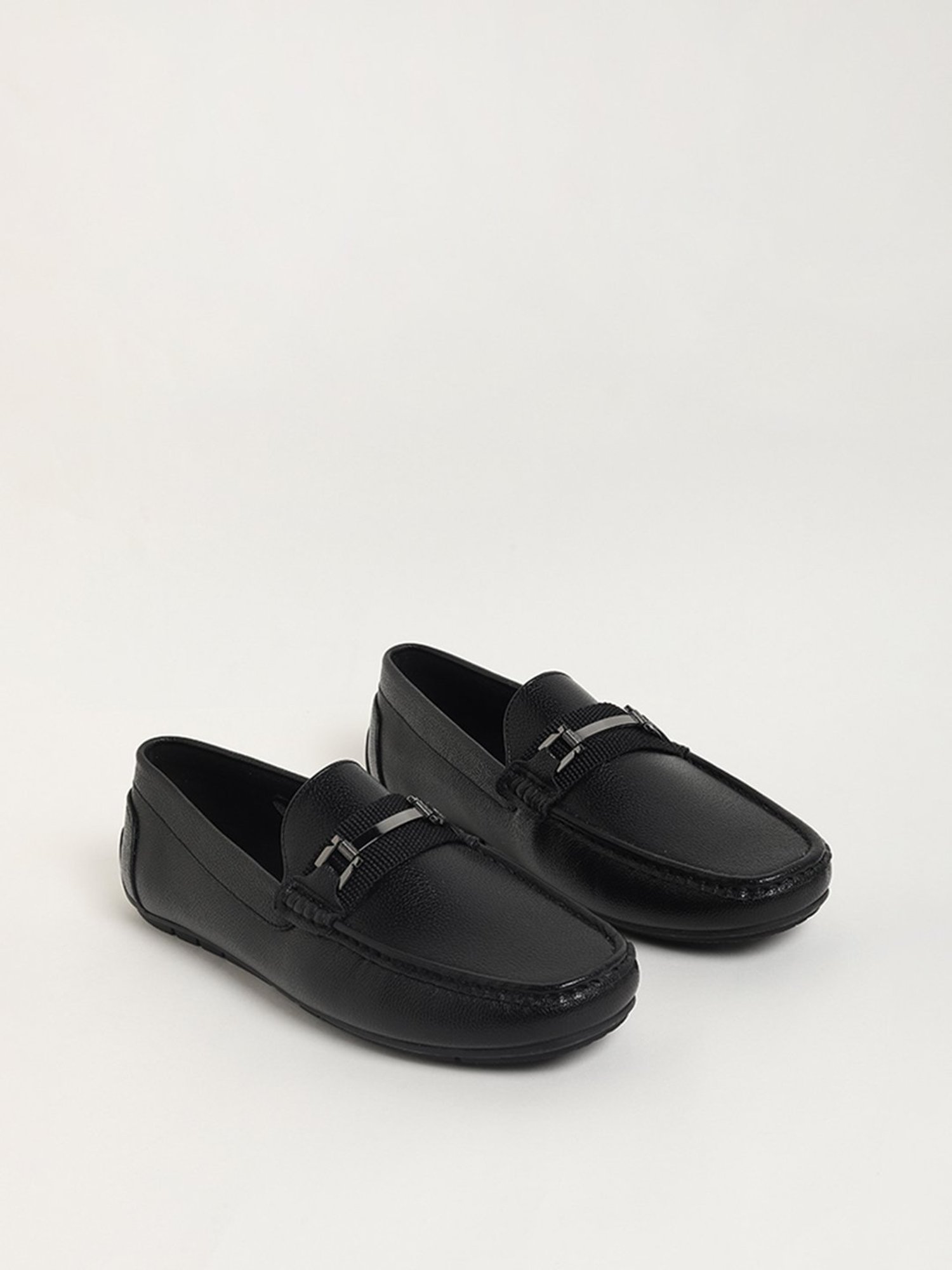 SOLEPLAY by Westside Black Metallic Buckle Loafers