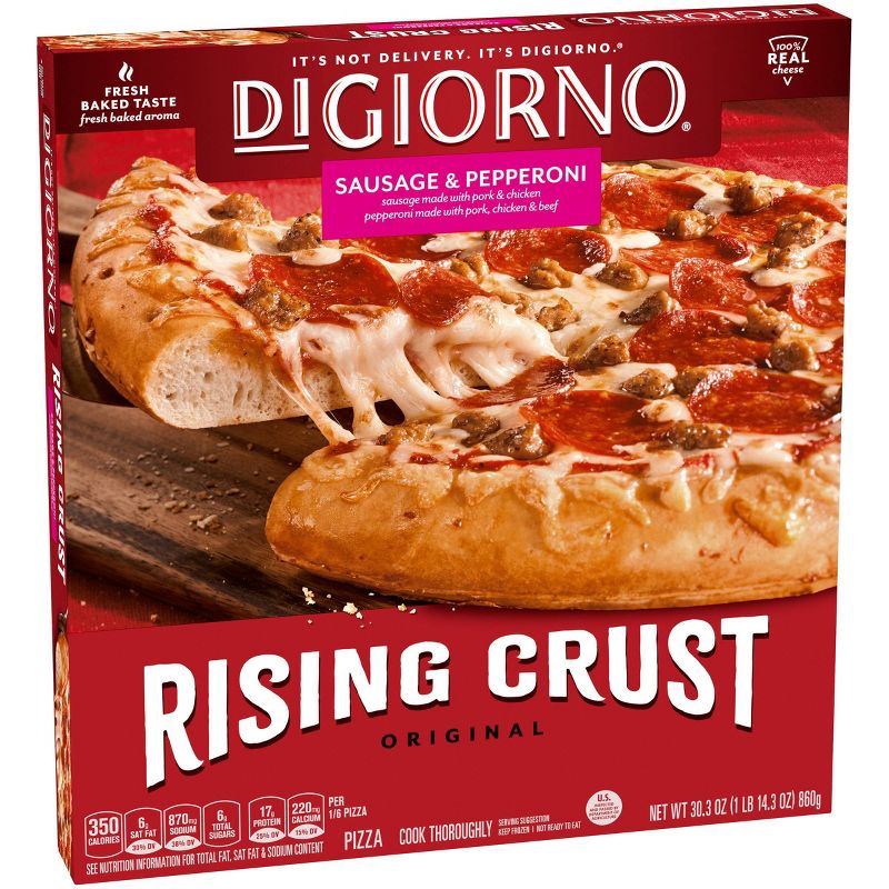 DiGiorno Rising Crust Sausage & Pepperoni Frozen Pizza - 30.3oz