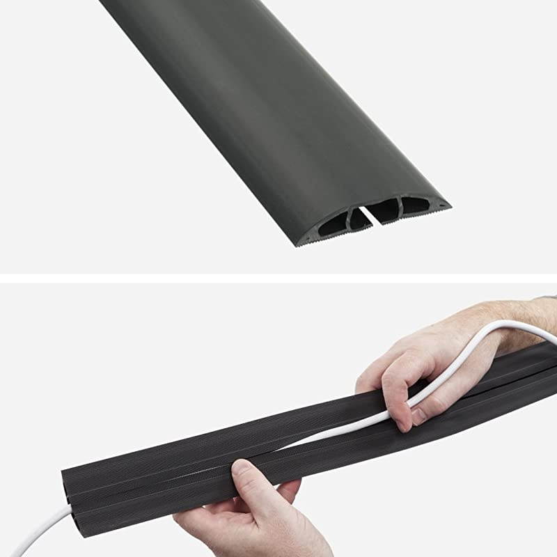 6 Foot Floor Cord Cover Cable Protector CC1 Protect Cords and Prevent Trip Hazards Black