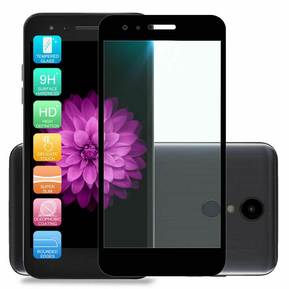 For LG Rebel Phoenix 4 Aristo 2/3 Plus Case Marble Glitter TPU +Tempered Glass