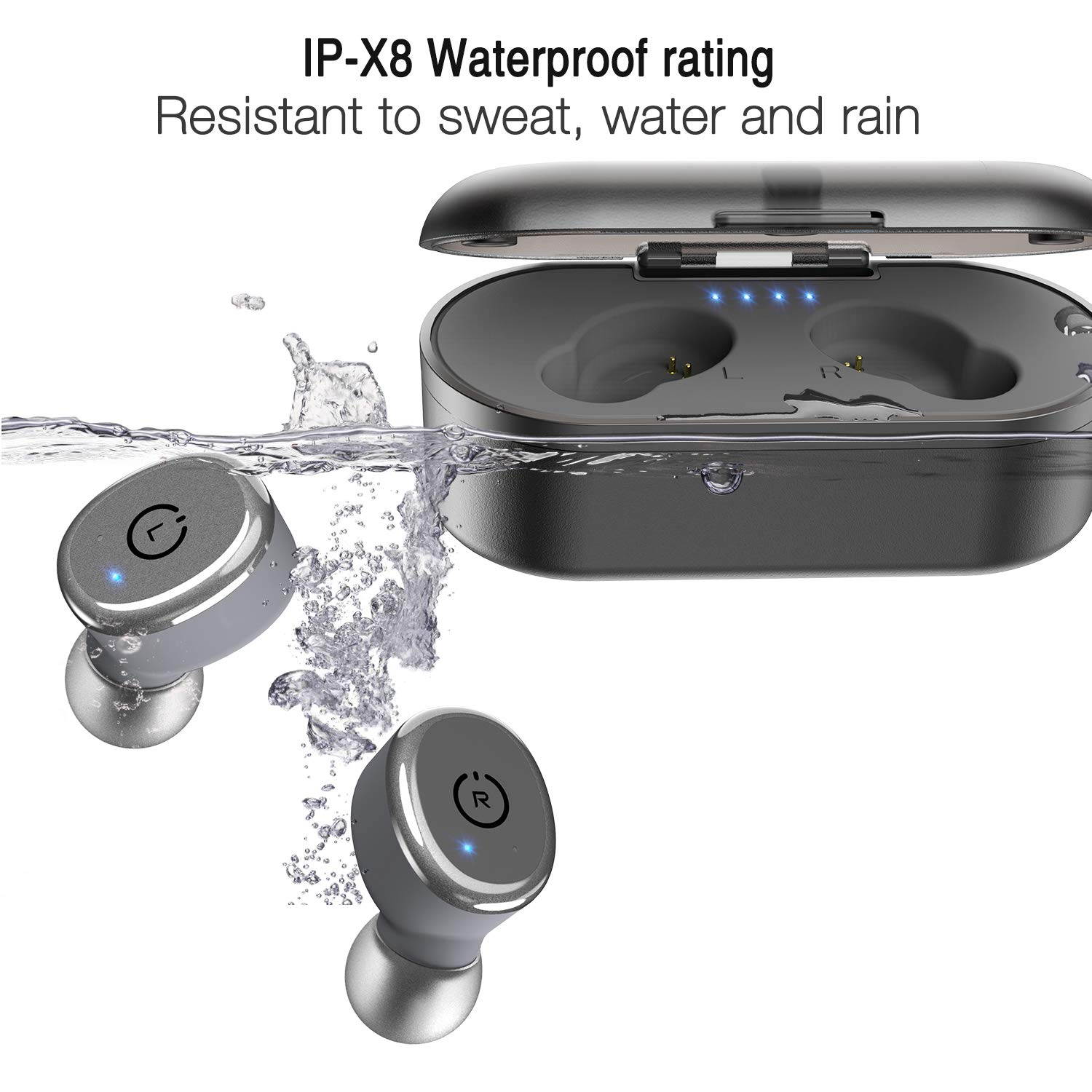 TOZO T10 Bluetooth 5.0 Wireless Earbuds with ?Wireless Charging Case Waterproof TWS Stereo Headphones in-Ear Built-in Mic Headset Premium Sound with Deep Bass for Sport