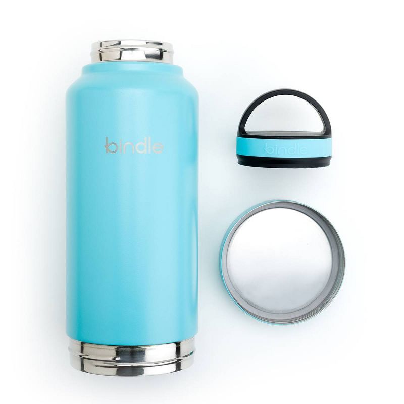 Bindle Bottle 24oz Double Walled; Vacuum Insulated Stainless Steel Bottle with Integrated Storage Compartment Glacier